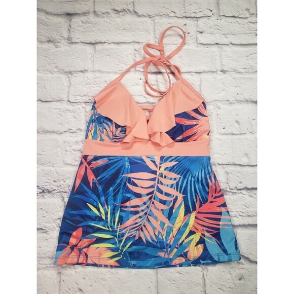 NEW Peyton & Parker Women's Size X-Small Tropical Print Tankini Swimsuit Top - Picture 1 of 3